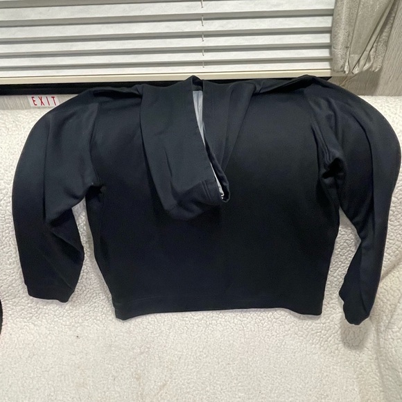 Under Armour Hoodie Sweatshirt Coldgear Boys Youth Large Black & Gray - Picture 3 of 3